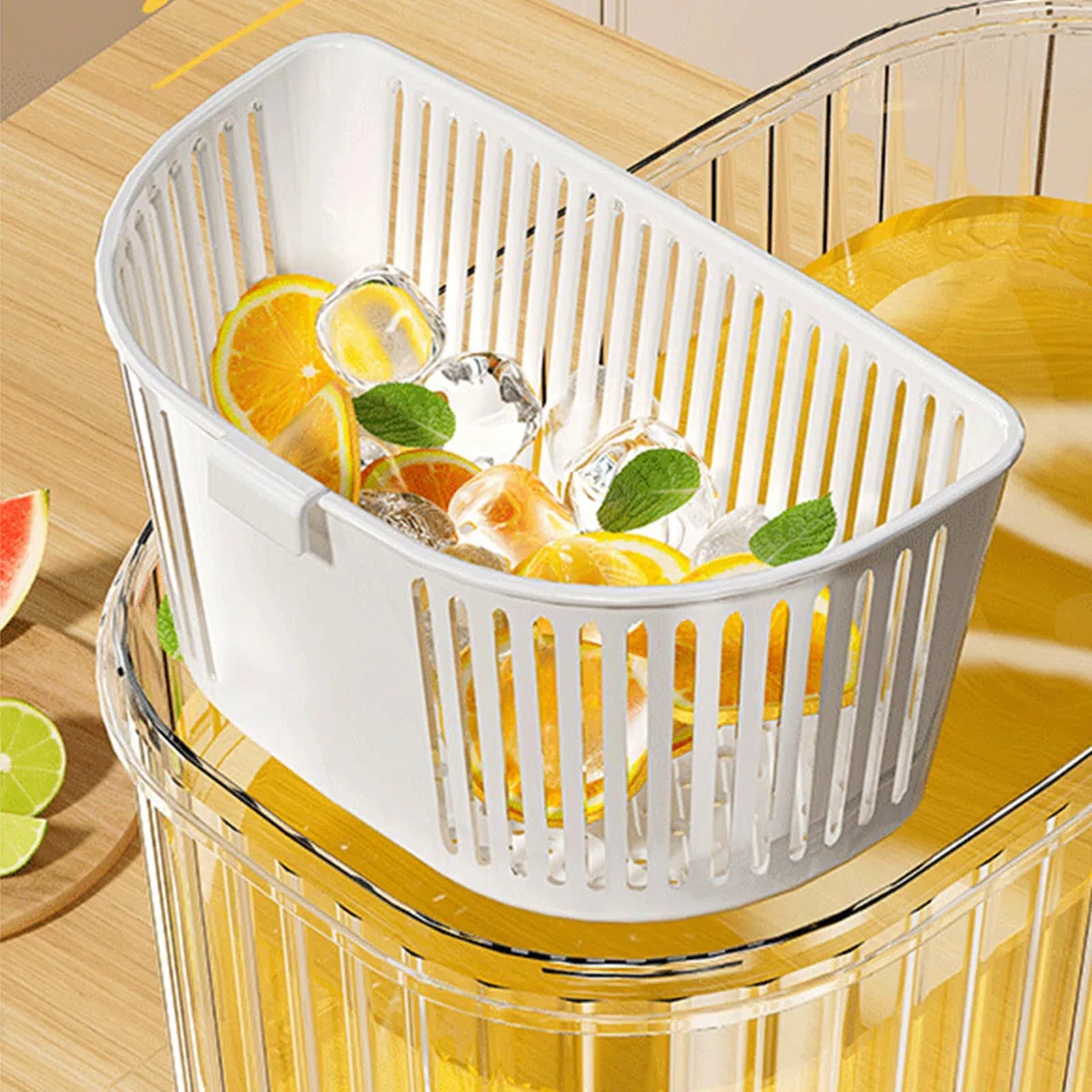 Dispenser d'acqua per rubinetto - Bollitore per succhi per la casa | Grande distributore di bevande alla frutta con coperchio per cocktail, refrigeratore, contenitore per raffreddare, tè e