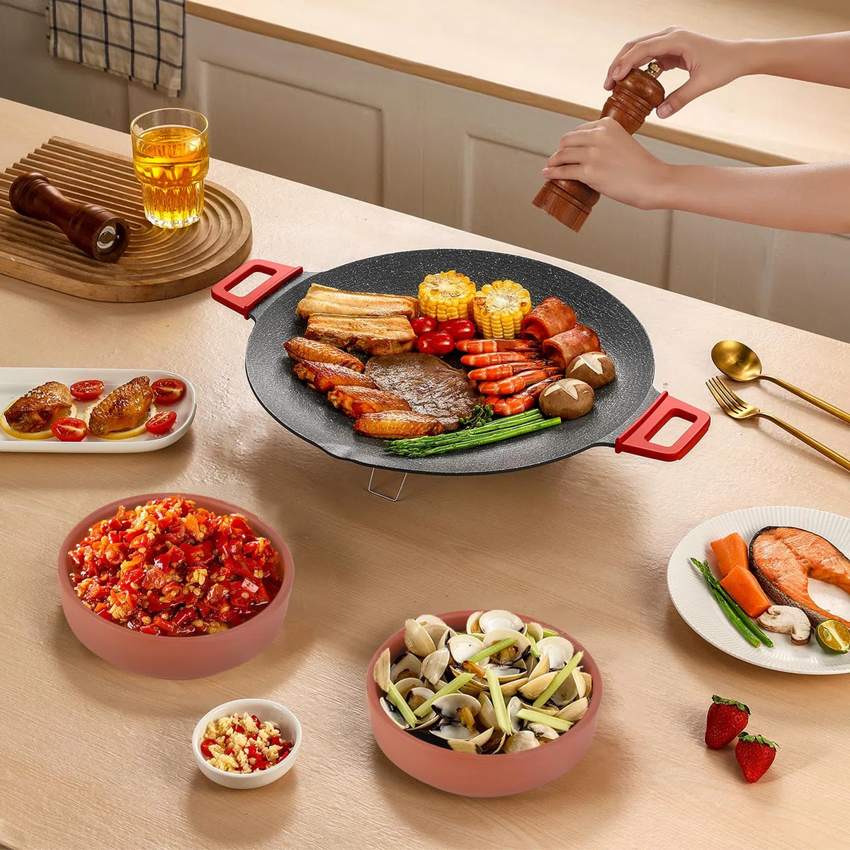 Set di 6 ciotole in terracotta, fatte a mano, smaltate marroni, per cucinare deliziosi dessert e pasti per tapas, salse, gratinate e altre cene per feste