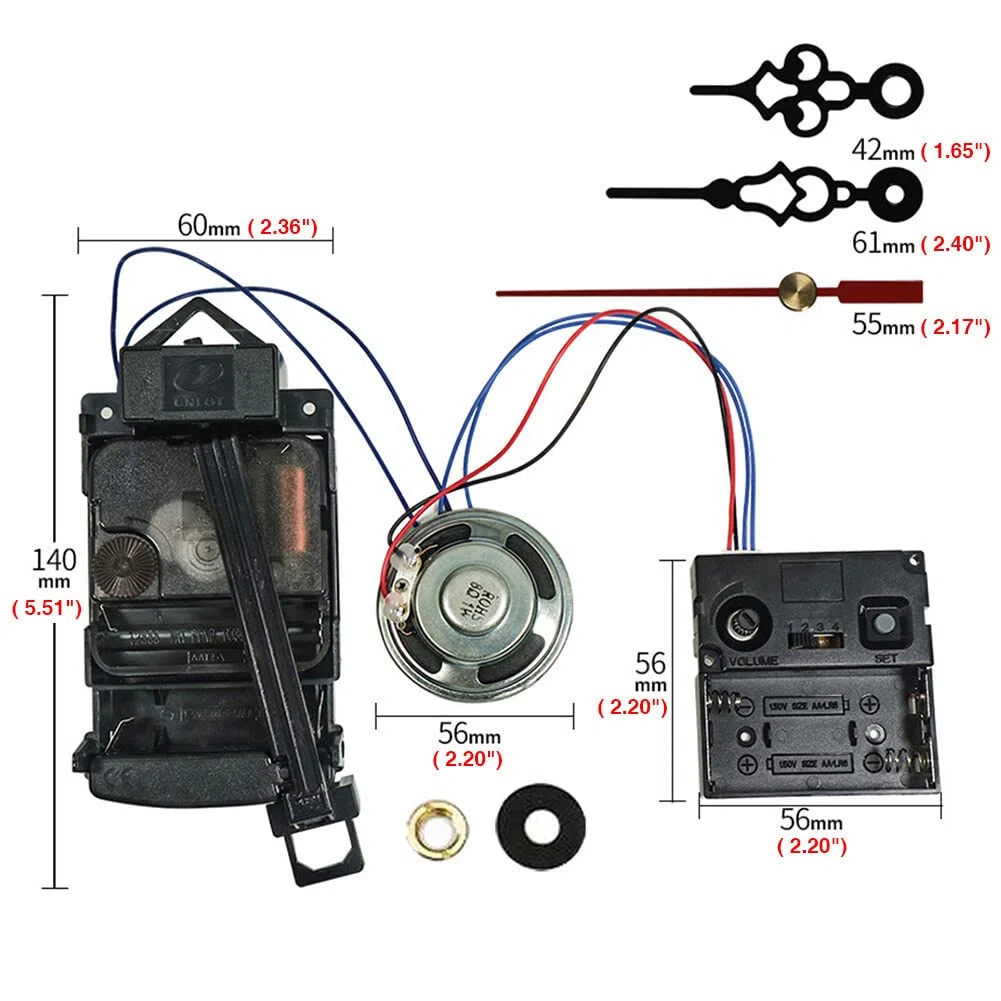 Uposao Movimento dell'orologio a Pendolo al Quarzo, Kit Completo di Orologio a Pendolo con Parti di Ricambio Ideali per Realizzare Un Orologio Westminster di Tua Scelta