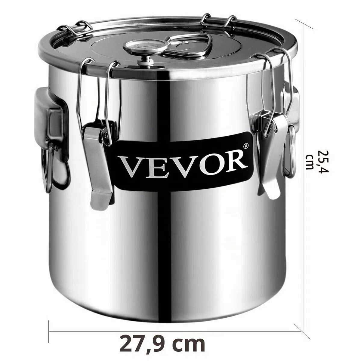 VEVOR La Caldaia per Acqua Distillata 3 Gal, La Caldaia per Acqua al Chiaro di Luna, per Acqua Distillata, Distillatore d'Acqua Alcolica, Distillazione del Vino 3 Gal, Acciaio(argento) e Rame Rosso