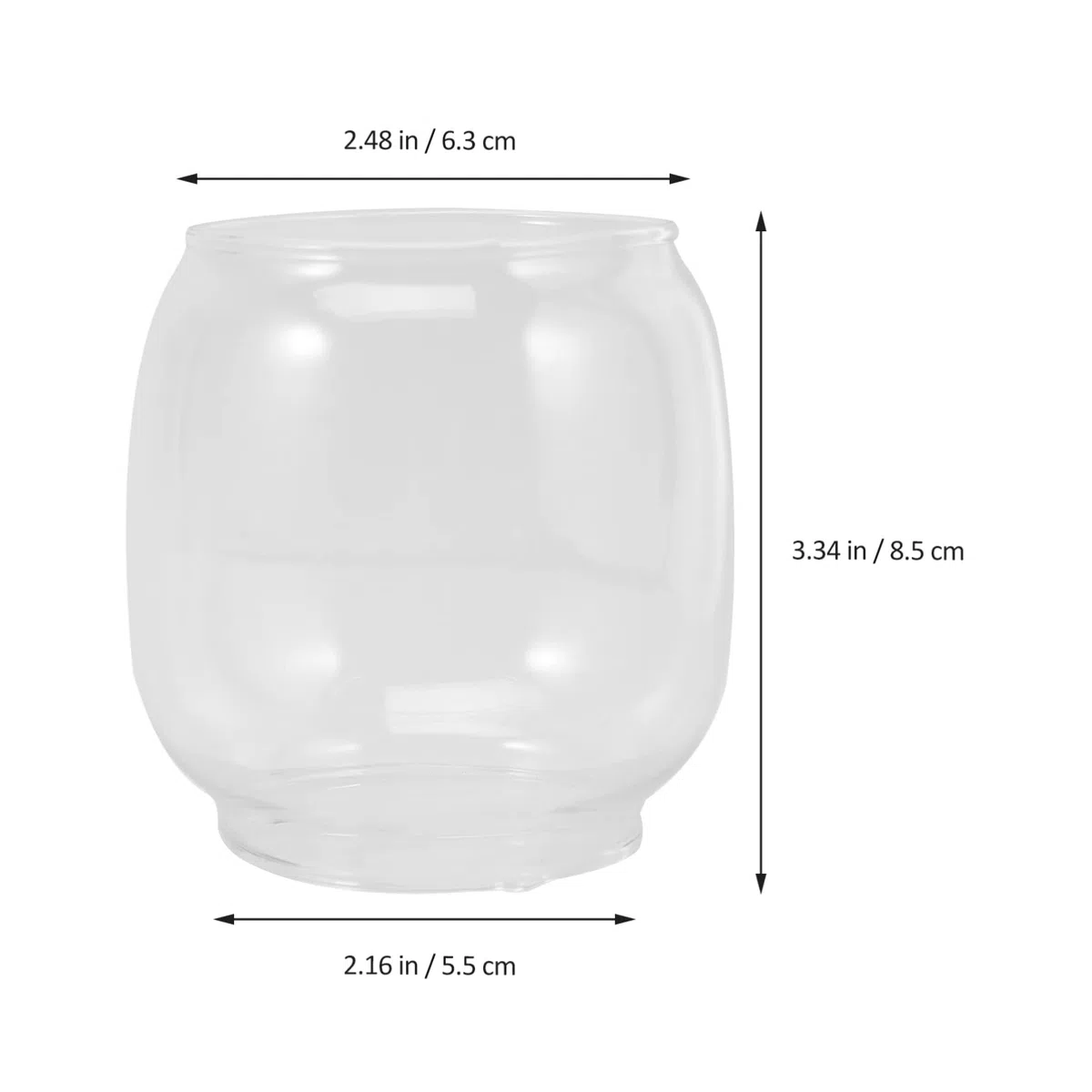 OSALADI Lampada a olio in vetro di ricambio per lampada a petrolio, in vetro a petrolio, stile B, 2 pezzi, trasparente, portacandela, portacandele, tempio, feste, casa, banchetti all'aperto