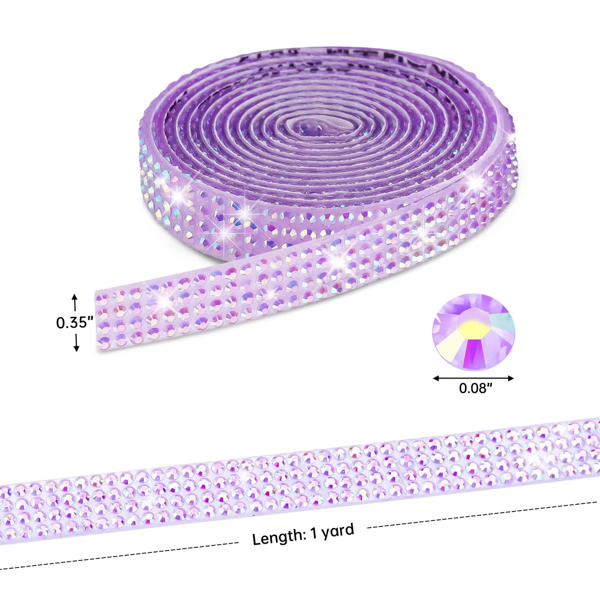 NiArt Set di 12 nastri autoadesivi con strass, 12 m di decorazioni scintillanti, 0,9 cm di larghezza, supporto adesivo facile, per fai da te e decorazioni per la casa