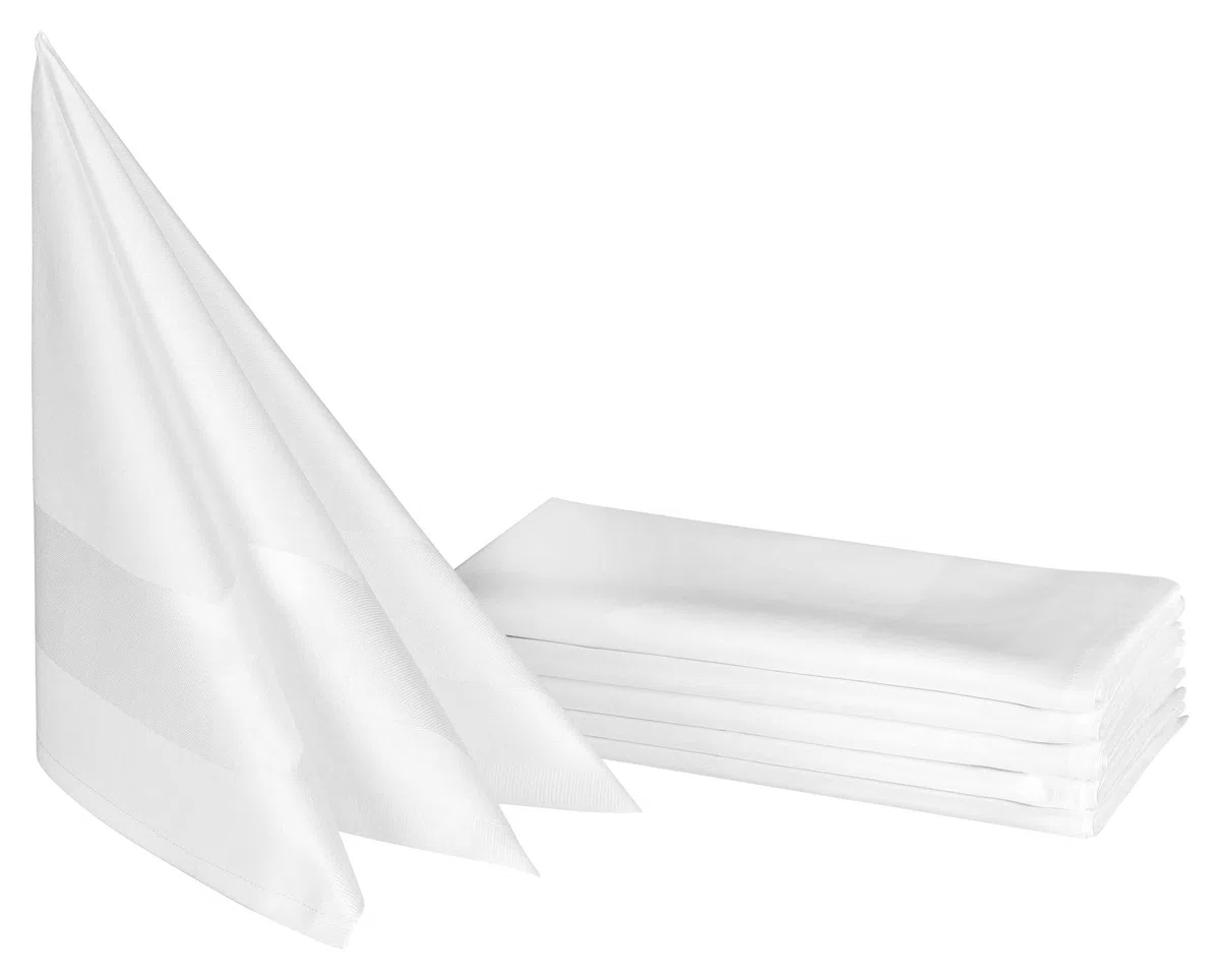 ZOLLNER set di 6 tovaglioli 50x50 cm, cotone, bianchi
