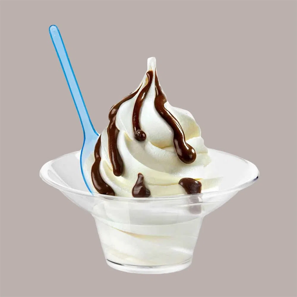 Lucgel Yogosoft Coppette in Plastica Trasparente per Gelato Frozen Yogurt, 100cc, Set da 100 Pezzi