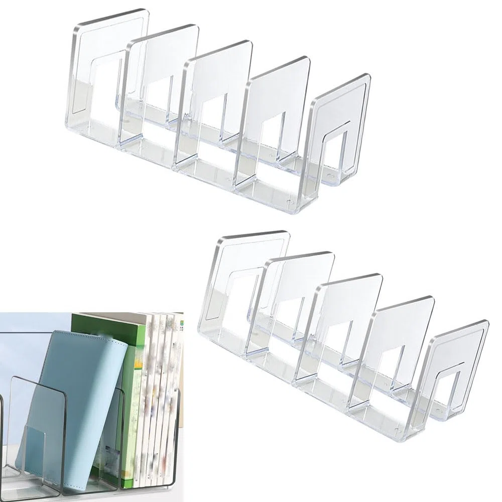 2 Pezzi Divisorio Acrilico Trasparente, Divisori Trasparenti per Armadio a 4 Slot, per Guardaroba Trasparente Divisori per Borse,Librerie, Scarpe, Vestiti
