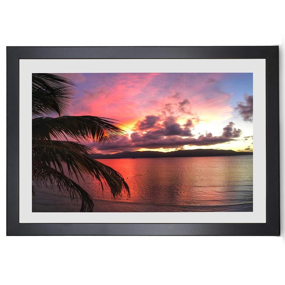 Alice - Cornice portafoto 80x100 cm Nero MDF Vetro acrilico Senza immagine Passe-partout Ritratto