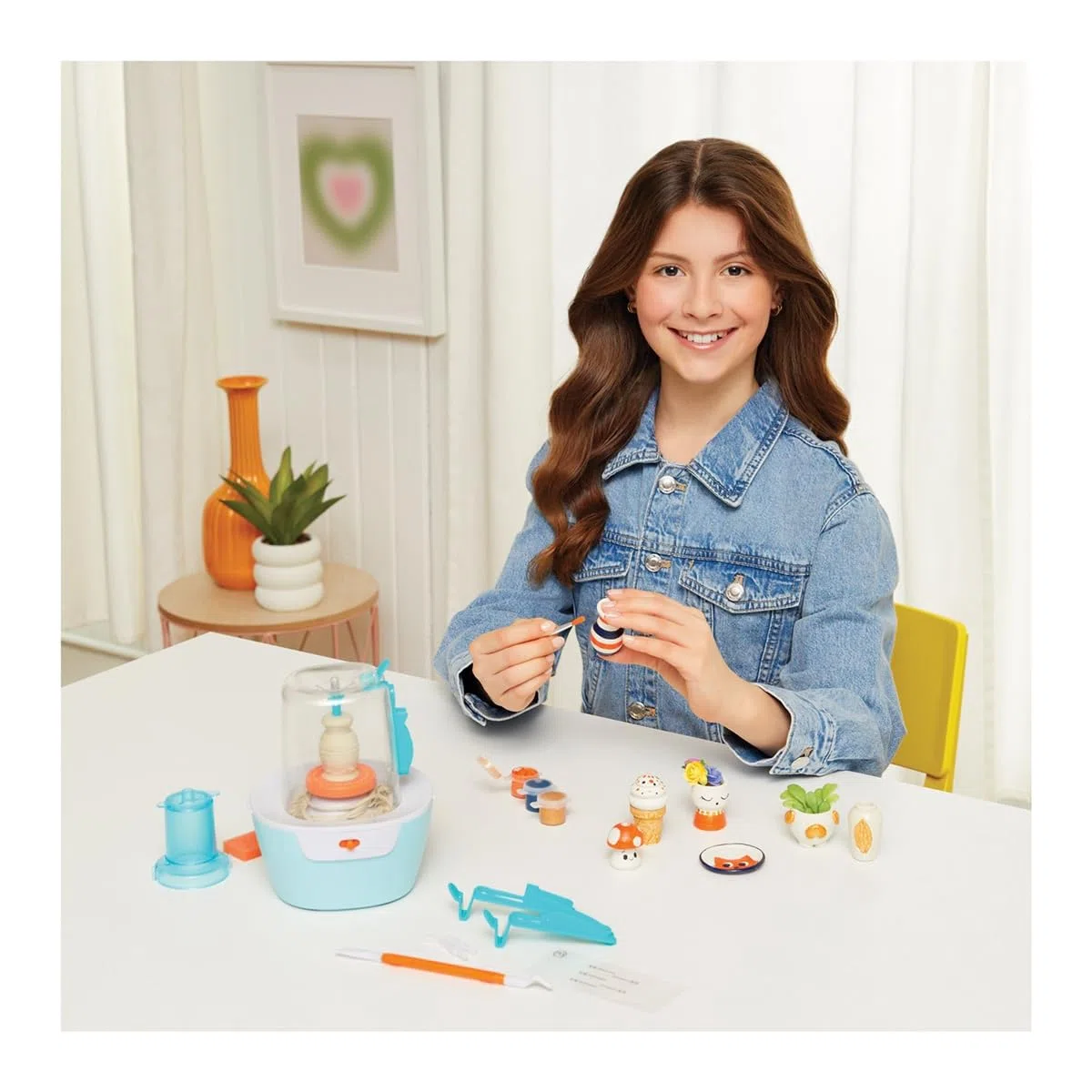 Make It Real 1465 Tornio per Mini Ceramiche – Kit Creativo con Argilla Autodurente – 3 Modalità di Lavoro da Principiante e Esperto – Per Bambini 8+