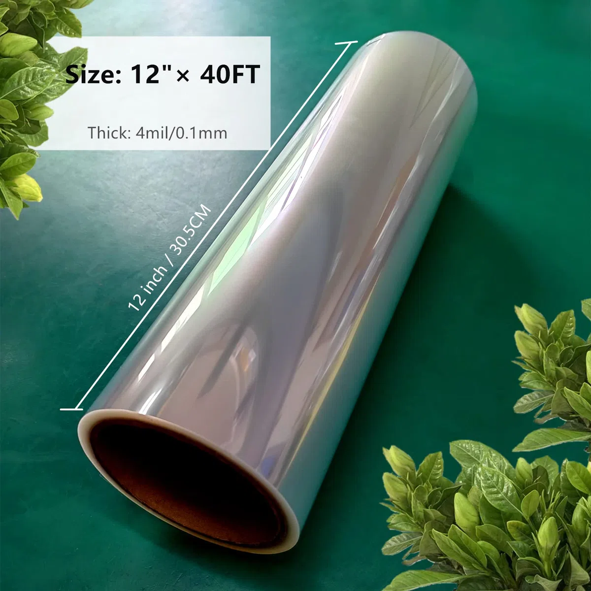 BANLTRE Rotoli trasparenti di acetato da 30,5 cm x 12,2 m, stencil di Mylar a foglia trasparente per tagliare carta (4 mil/12 pollici x 40 piedi)
