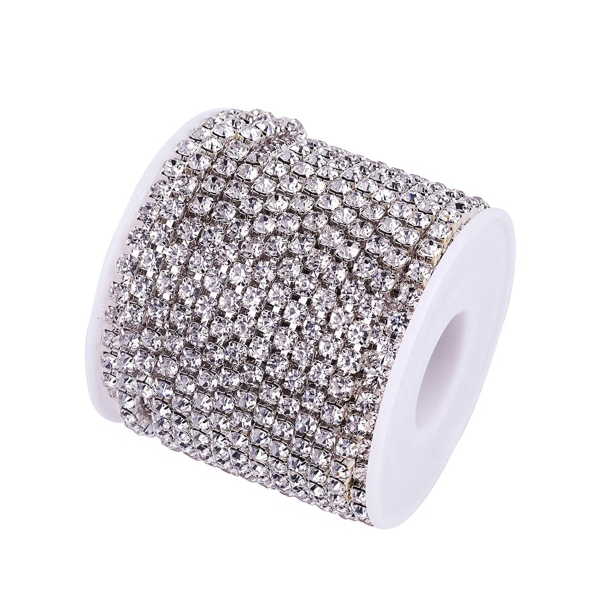 PandaHall - Catena con strass di cristallo e rocchetto per la creazione di gioielli, cristallo, 4 mm