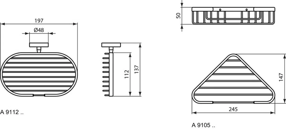 Ideal Standard A9105AA Serie IOM porta sapone angolare, cromato