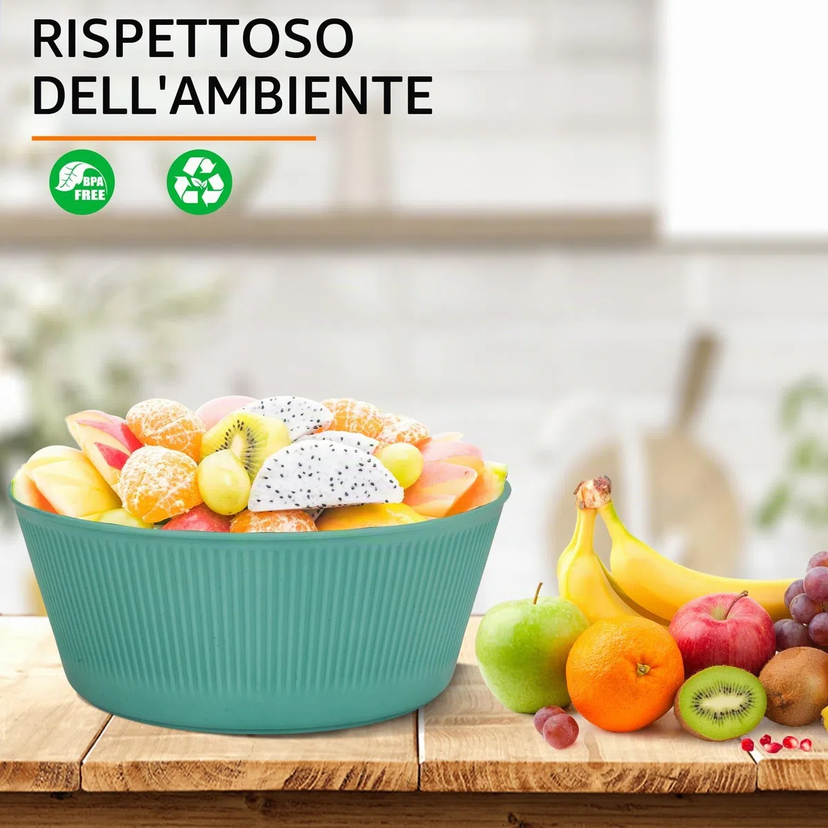 6 pezzi infrangibili set di Ciotole per Insalata, 20CM 60 Once Grandi Ciotole da Campeggio Set di Ciotole di Plastica per Cereali per Picnic Barbecue Leggero Bambini Adulti Zuppa Cena Dessert Set