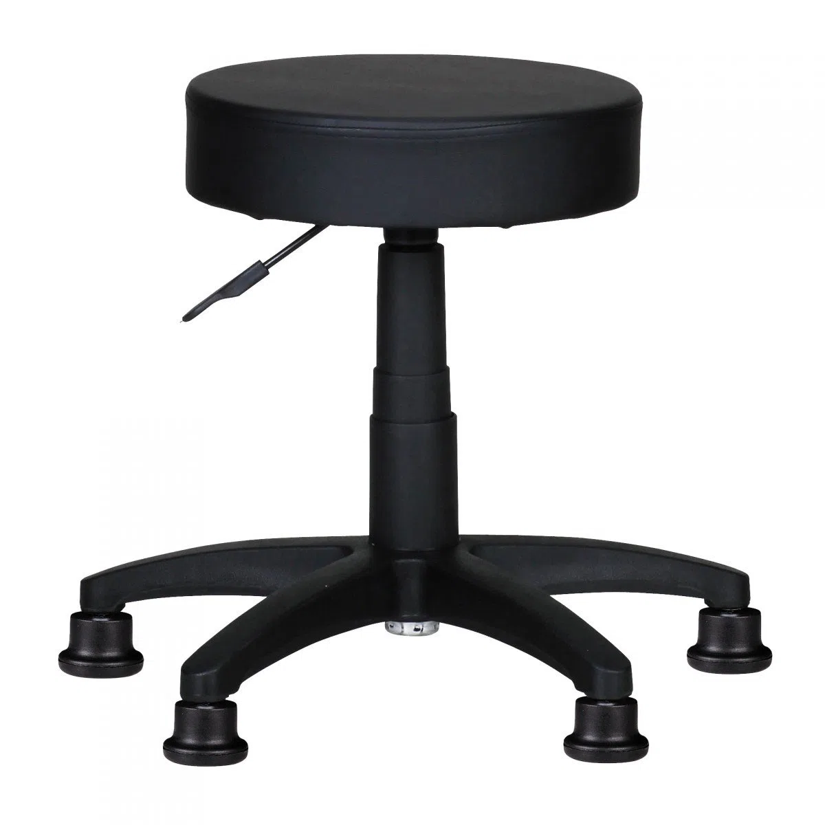 FineBuy - Sgabello da lavoro London Design regolabile, rivestimento in ecopelle, colore nero, con base imbottita, senza schienale, sgabello, sgabello da lavoro, regolabile in altezza, XL