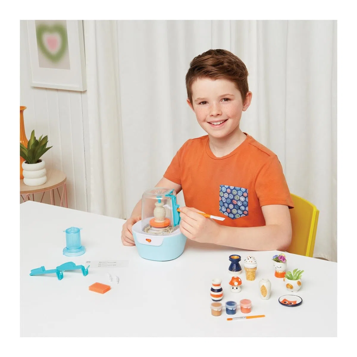 Make It Real 1465 Tornio per Mini Ceramiche – Kit Creativo con Argilla Autodurente – 3 Modalità di Lavoro da Principiante e Esperto – Per Bambini 8+