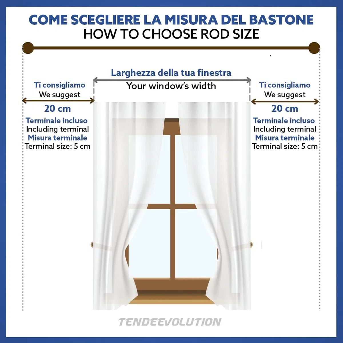 Bastone per Tende in Legno con Anelli completo di Accessori, Diametro 35 mm, Movimento Manuale, Bastone Tenda Bianco e Altri Colori con Supporti e Terminali, Zineffa per Tenda (CILIEGIO, 200 CM)
