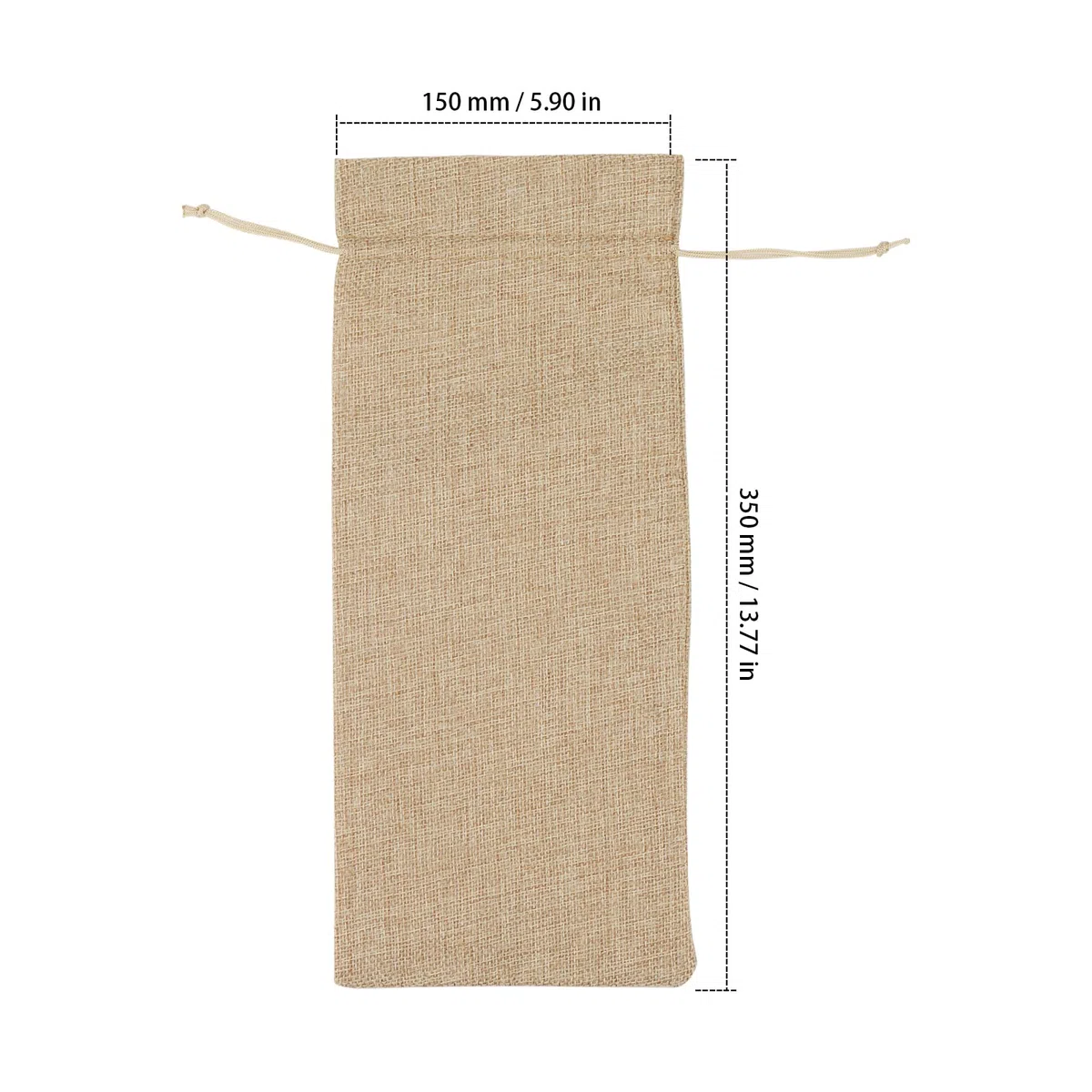 ZEONHAK 30 sacchetti regalo in juta, 15 x 35 cm, con cartellino e corda di canapa, copribottiglie di vino per matrimoni, feste di casa, Marrone, sacchetti regalo di vino di iuta