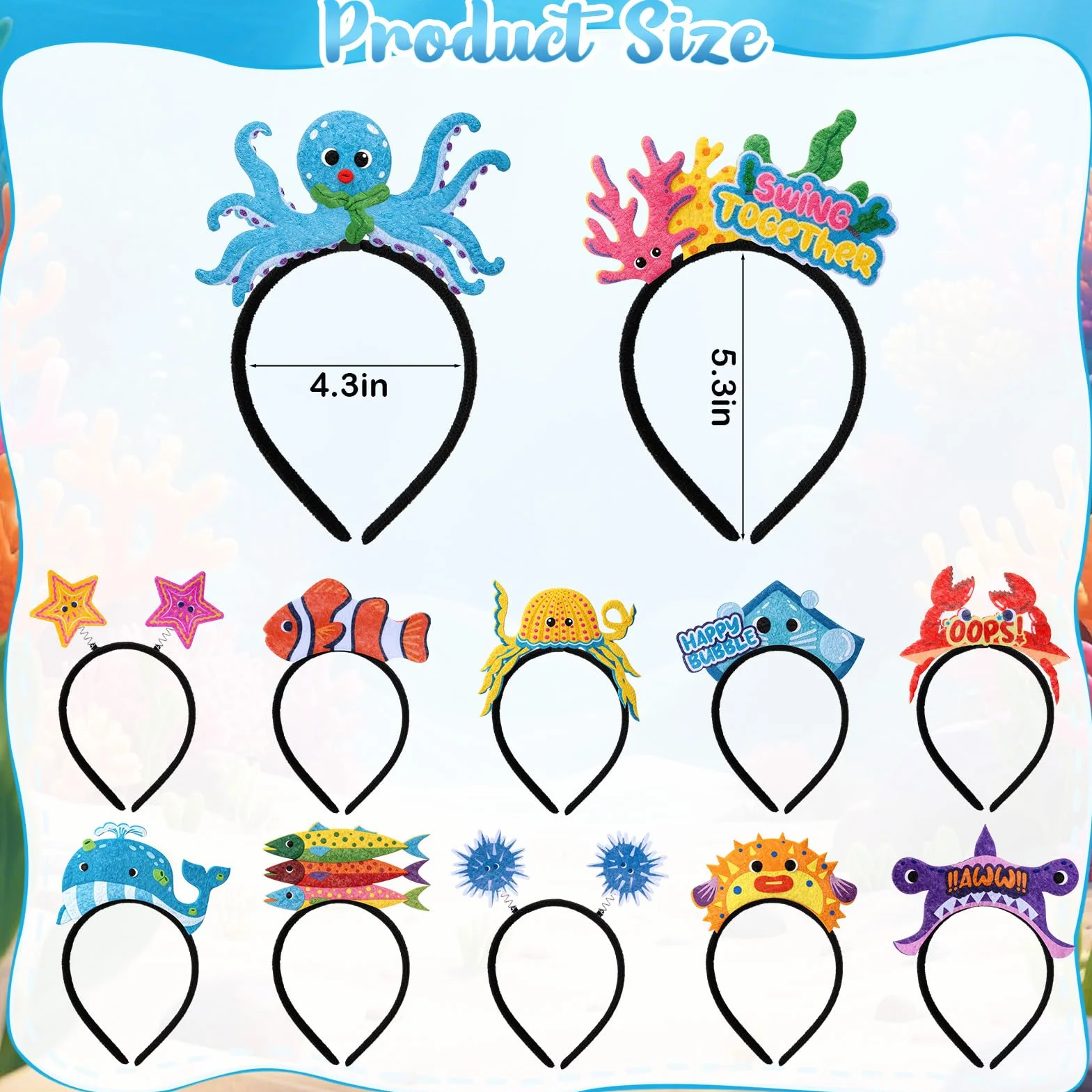 12 PCS Cerchietti in Feltro per Bambini, Accessori per Fotobox di Carnevale, Giocattoli per Feste a Tema di Compleanno, Regali per Ragazzi e Ragazze