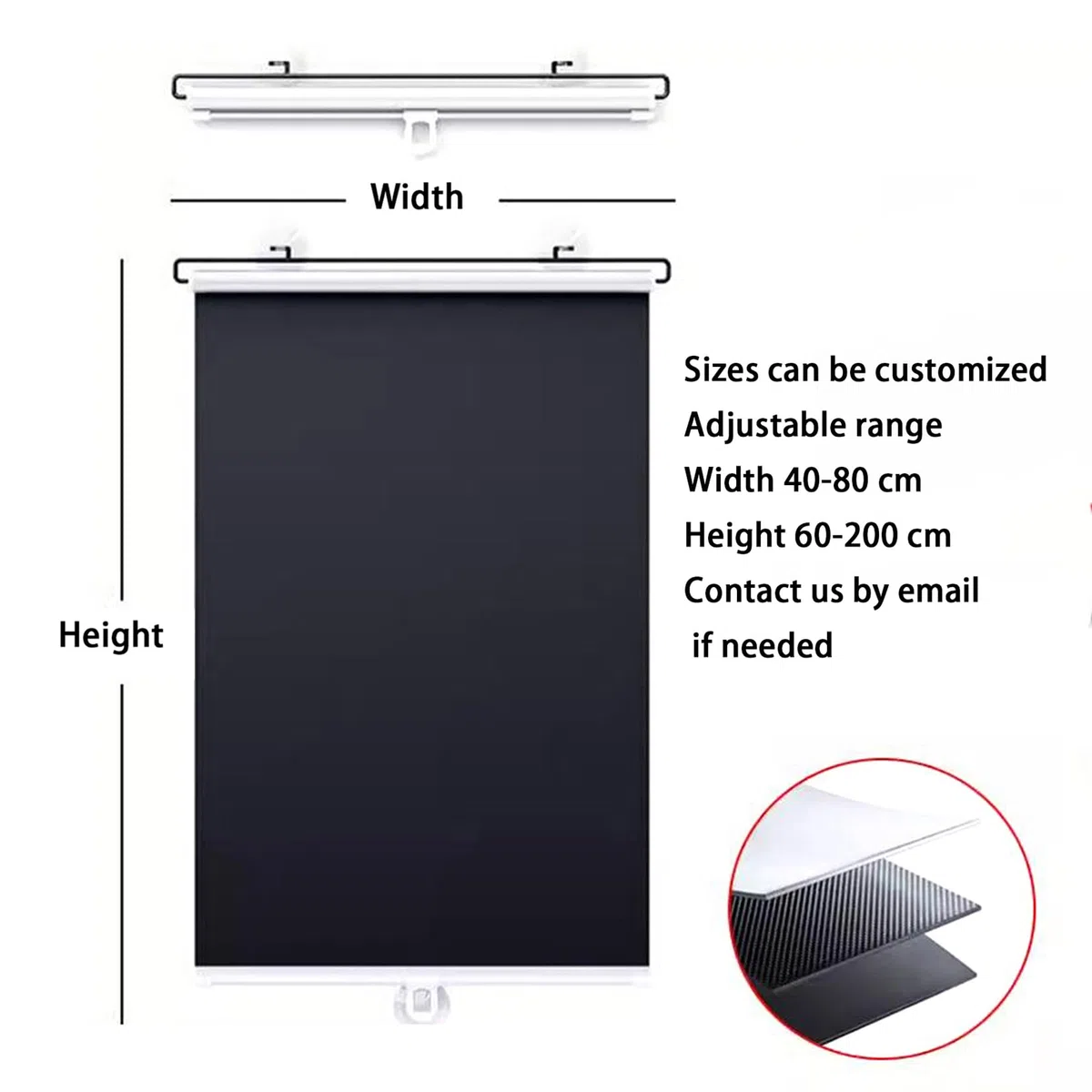 Tenda Avvolgibile Con Ventose 58x80cm Senza Fori Tende A Rullo Oscurante, | Tessuto Isolamento Termico Opaco Color Argento Titanio,Nero All'Interno E Argento All'Esterno,Per Casa E Auto