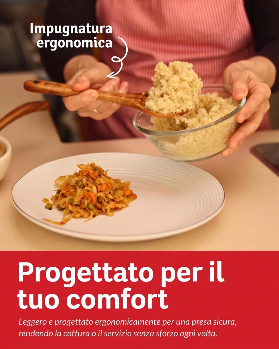 Set di Utensili in Legno di Teak di Lusso - Elegante Ensemble da Cucina da 6 Pezzi Inclusi Cucchiai, Mestolo, Raschietto & Spatola - Realizzato con Maestria per l'Eccellenza Culinaria
