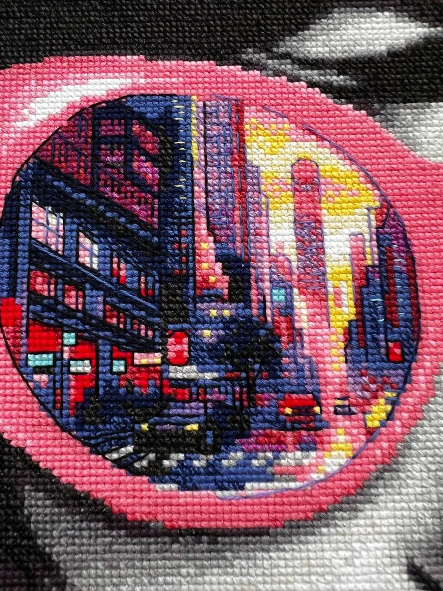 RIOLIS - Il Ritmo della Grande Città 2331, Paesaggio Punto Croce 21x30cm, Punto croce kit da ricamare, Disegni da ricamare, Ragazza Embroidery kit, DIY Regalo Kit ricamo punto croce