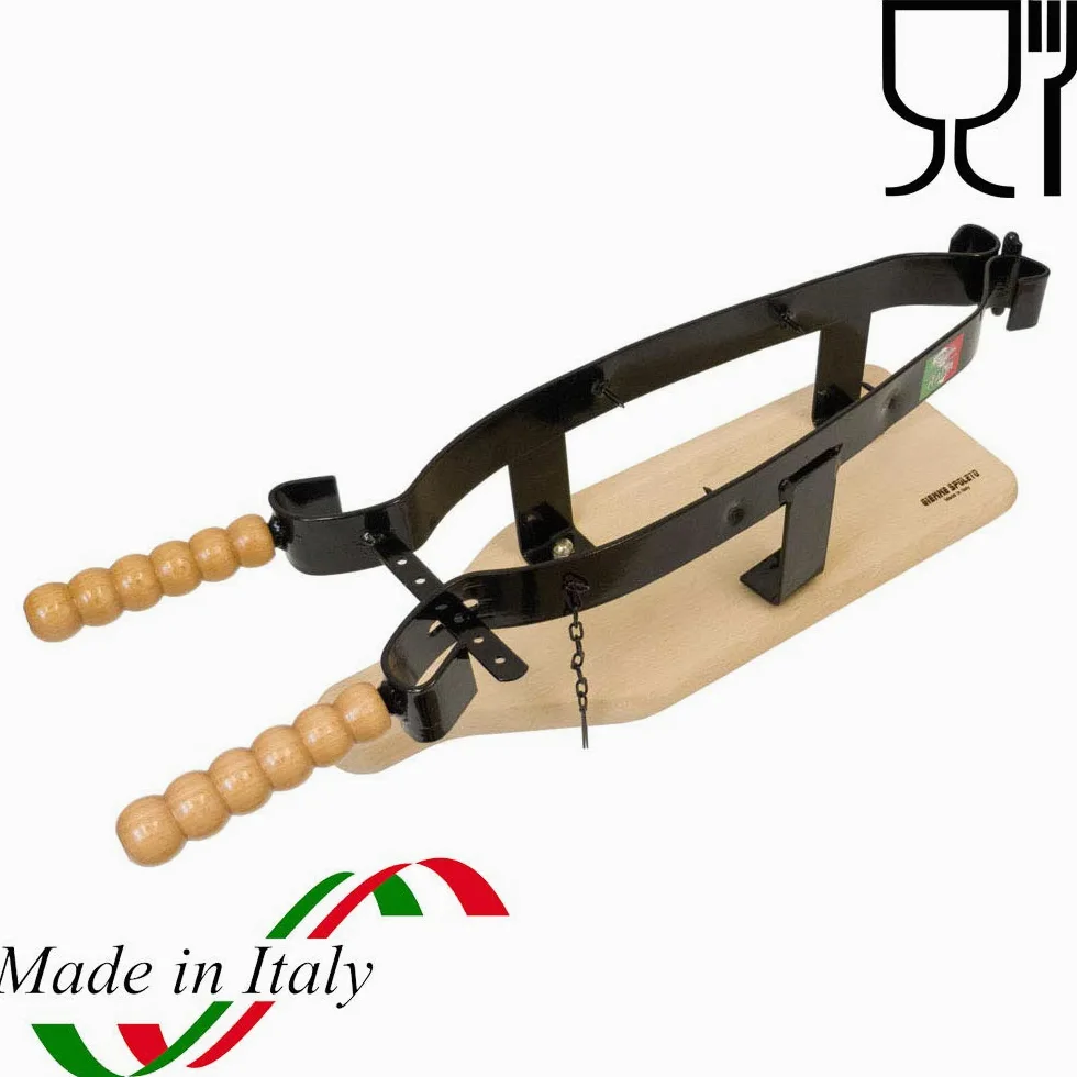 GIEMME Porta Prosciutto Professionale, Morsa per Il Taglio del prosciutto, Fermaprosciutto in Legno e Ferro
