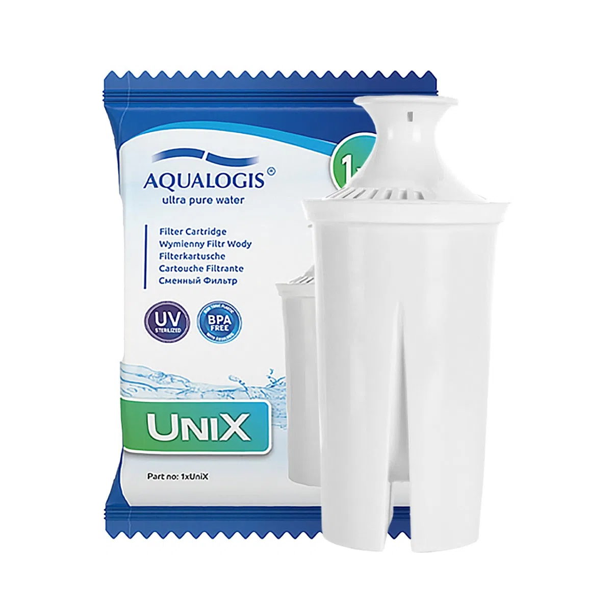 Aqualogis Sonata 2.9L Caraffa Filtrante in Vetro Borosilicato - Include 1 Cartuccia UniX - Celeste - Riduce Calcare, Cloro e Odori - Design Elegante e Moderno