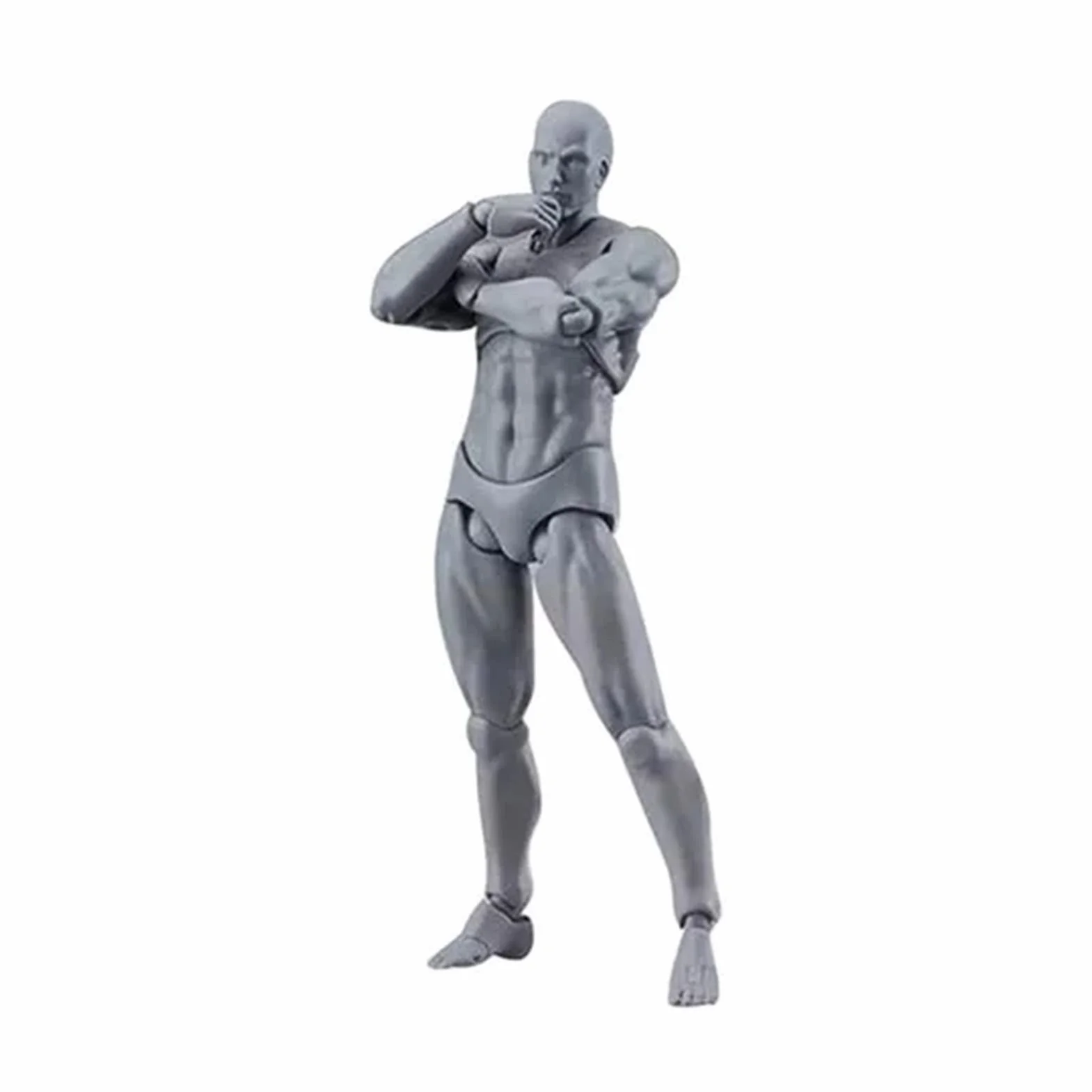 Ausla MANICHINO DA DISEGNO D'ARTISTA, CORPO ACTION FIGURE IN PVC, Base Antiscivolo Altamente Regolabile, Ideale per Schizzi e Fotografie (Uomo)
