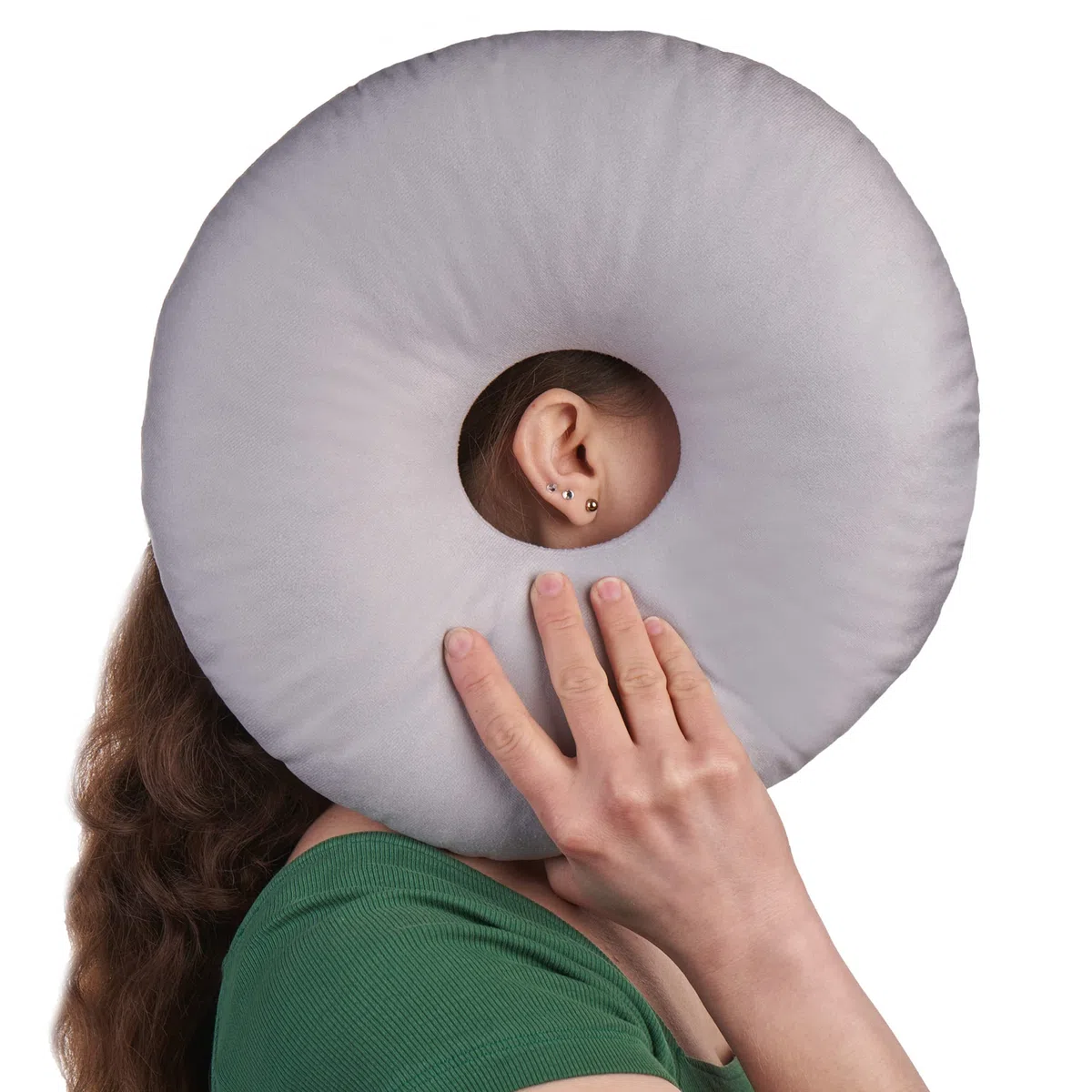 ODOXIA Cuscino Per Piercing | Sollievo Dal Dolore All’orecchio | Cuscino Per Fianco | Imbottitura Regolabile | Cuscino Ciambella | Cuscino Con Foro Per Orecchio | Piercing Pillow (Grey)