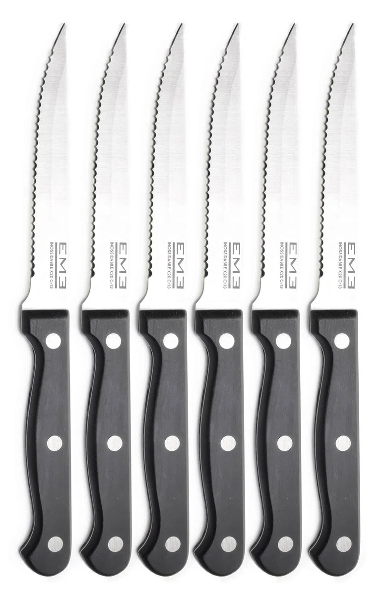 Set Coltelli per Bistecca 6 Pezzi in Acciaio Eme Rodeo