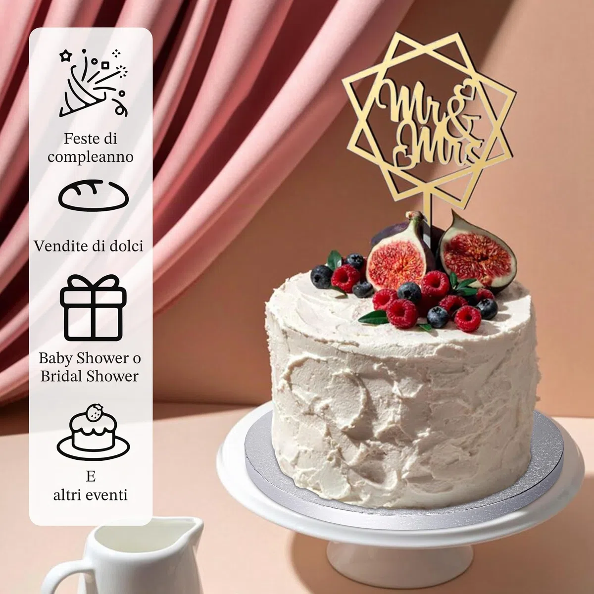 Sottotorta Tondo Cake Board 12 mm - Ø 30 cm - Argento - 5 Pezzi Cake Drum Rotondo, Vassoio Torta in Cartone, Riutilizzabili Base Torta Rivestita per Decorazione, Matrimoni, Compleanno