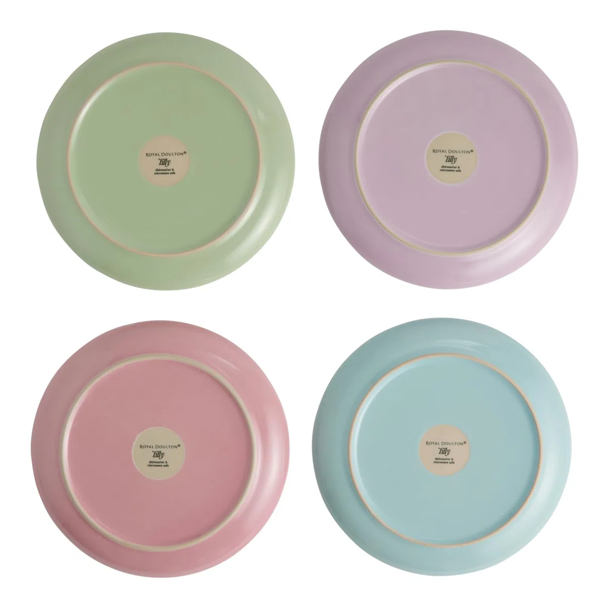 Royal Doulton Tilly Ramsay 1081176 - Set di 4 piatti in gres, colore: Blu