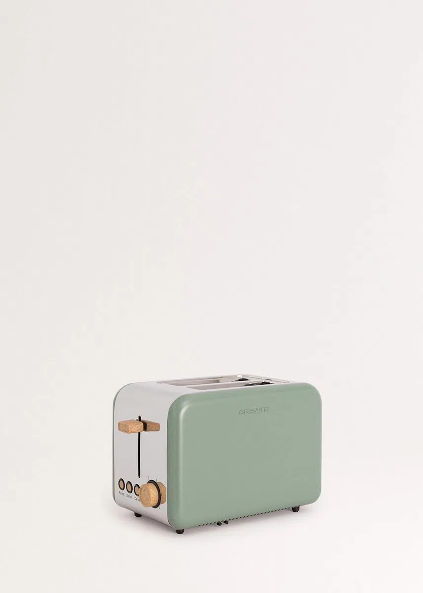 CREATE Pacco TOAST RETRO + CATENA RETRO M/Tostapane Green Sage con bollitore verde