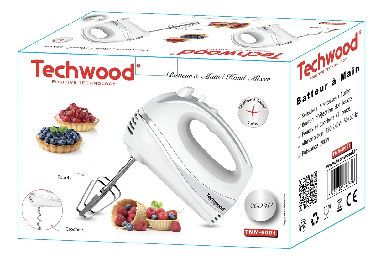 Techwood tmm-8001 Sbattitore a mano