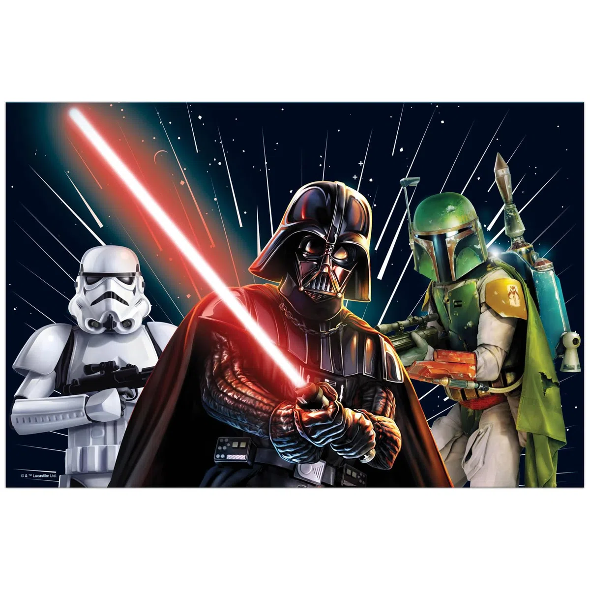 Procos 10215307DY - Set per feste Star Wars Galaxy, stoviglie monouso da 46 pezzi per feste di compleanno e feste a tema per bambini, decorazione della tavola