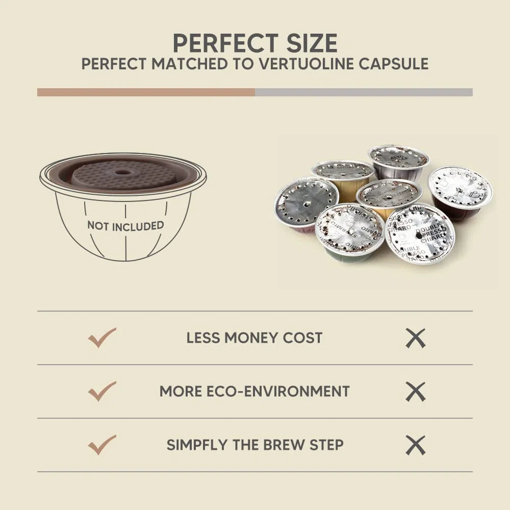 Coperchio riutilizzabile per capsule VertuolineCoffee Silicone alimentare, filtro ricaricabile, compatibile N Espresso