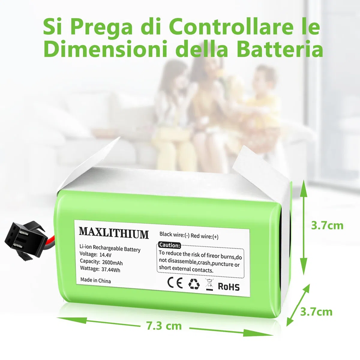 14.4V 2600mAh Li-ion Batteria di Ricambio per IKOHS Netbot S14 S15, Lefant T700, Proscenic 850T, Deebot N79S N79, Eufy RoboVac 11 11S 12 15C 15C Max 15T 30 30C 35C, Conga Excellence 990 950 1090