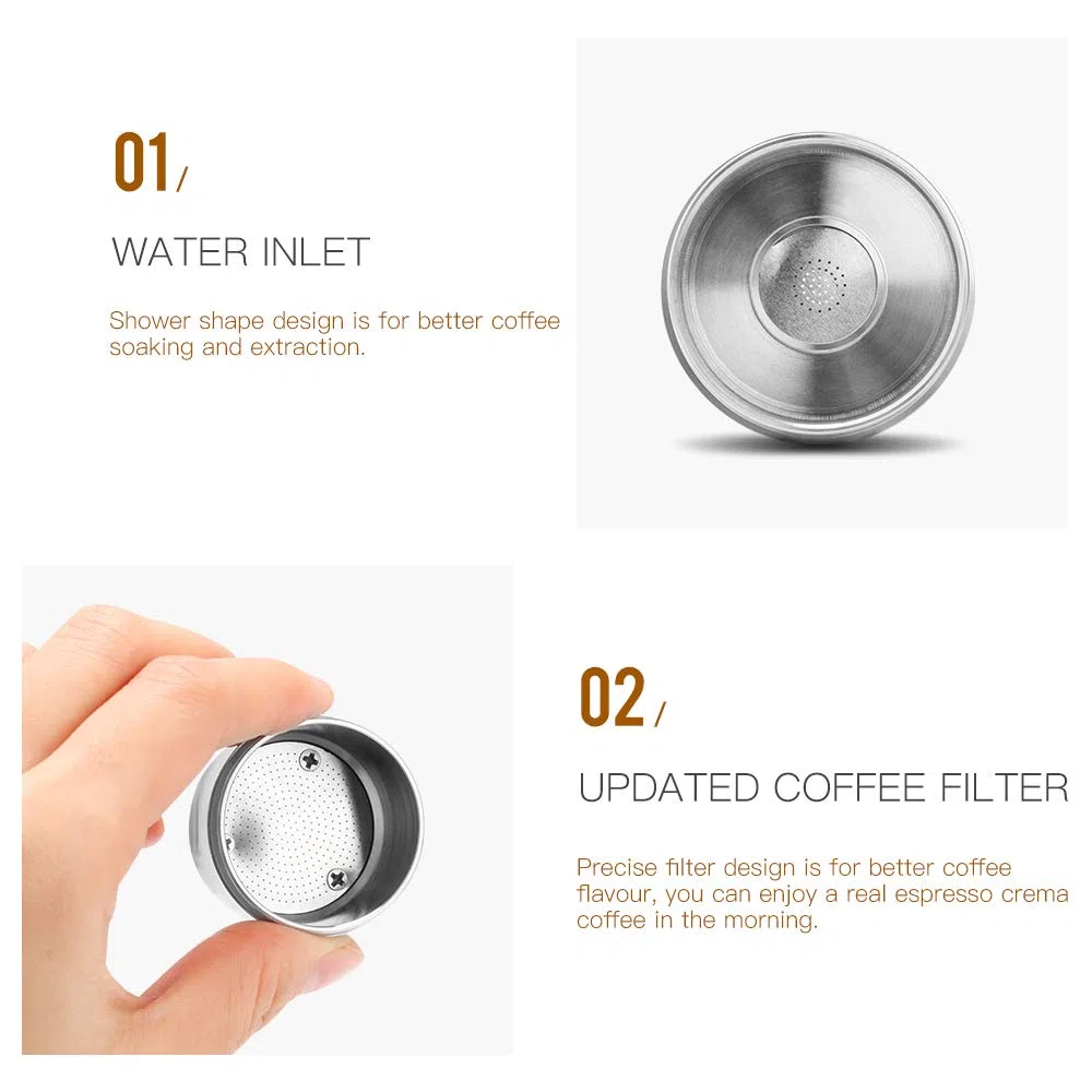 Illy Capsule Ricaricabili,Capsula Ricaricabile per Illy in Acciaio Inox, capsula filtrante per ILLY X9 X 8 X7.1 Y5 Y3 Y1.1 (capsule+tamper+Powder filler)