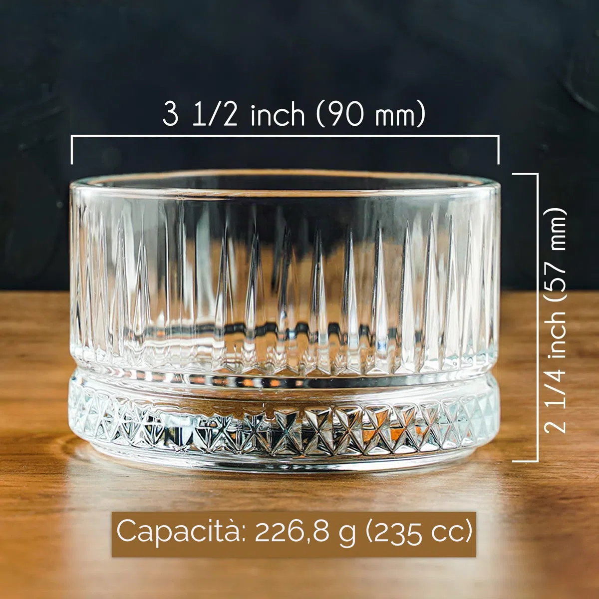 CRYSTALIA Qualità Premium Ciotola per Dessert in Vetro, 240ml 100% SENZA PIOMBO Coppe Gelato, Bicchieri, Coppette per Budini e Snack