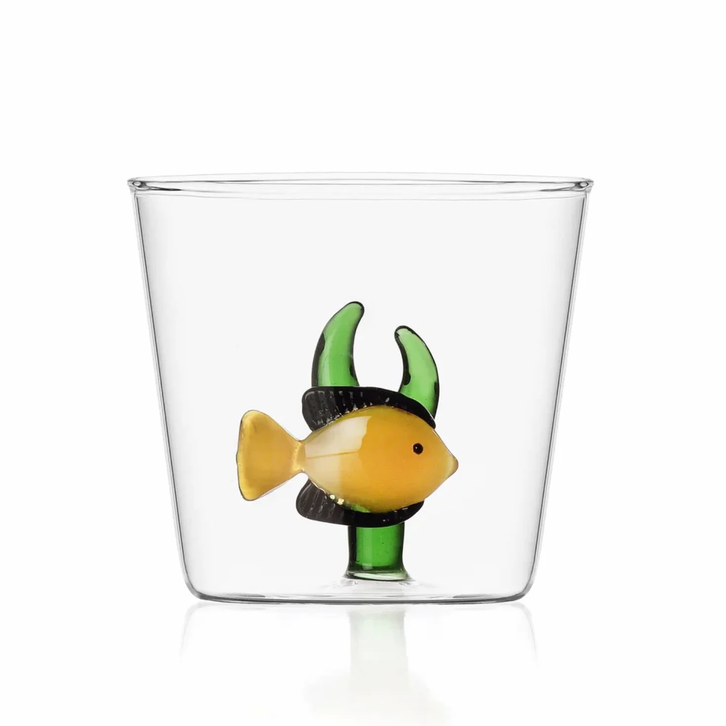Ichendorf Vetro Set 6 Bicchieri da Acqua Decorati Marine Garden Pesce con Alga, 300 ml