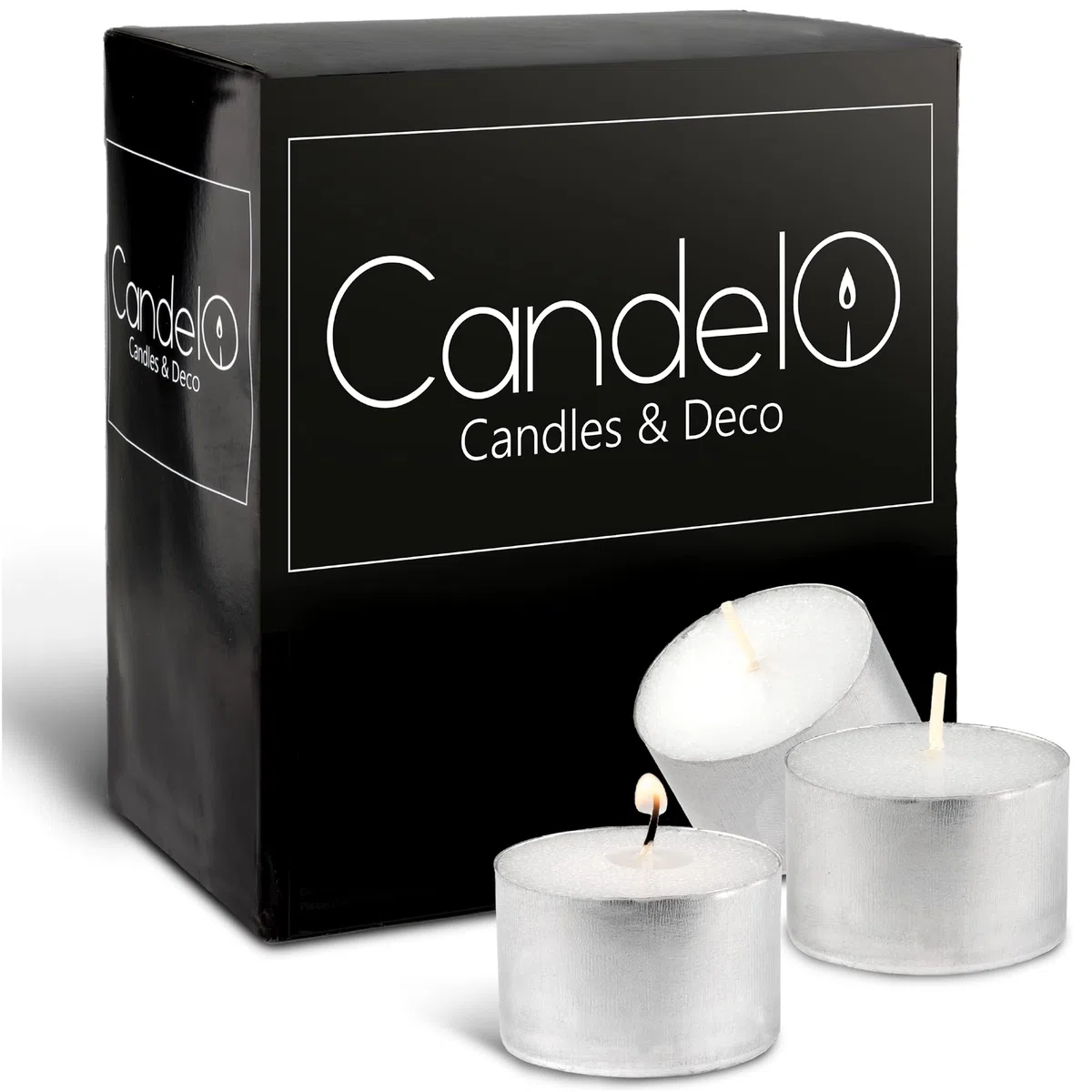 Candelo XXL in alluminio inodore – Confezione grande di 100 lumini con durata di 8 ore