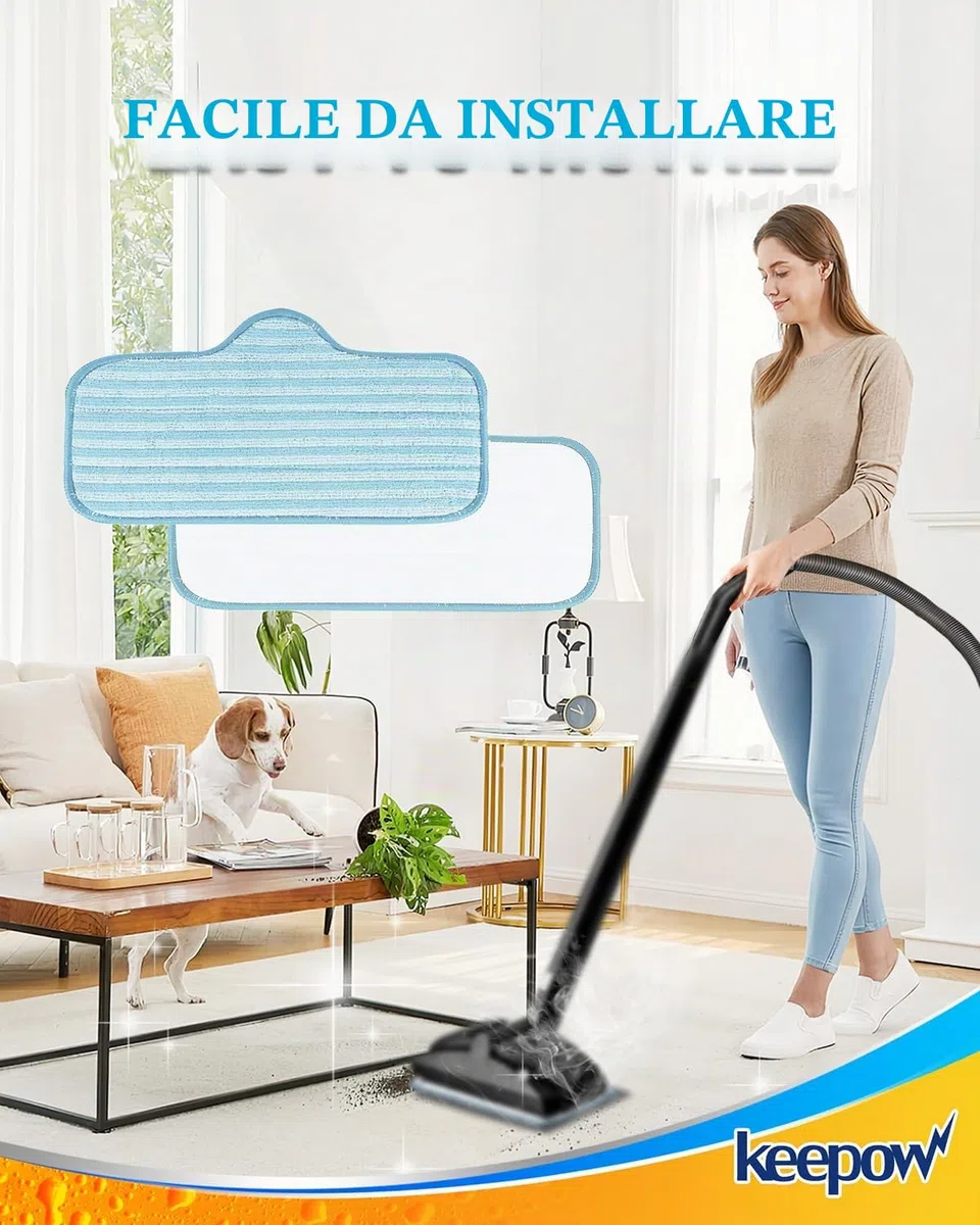 KEEPOW - Confezione da 6 cuscinetti in microfibra per pulizia, compatibili con Dupray Neat Steam Cleaner