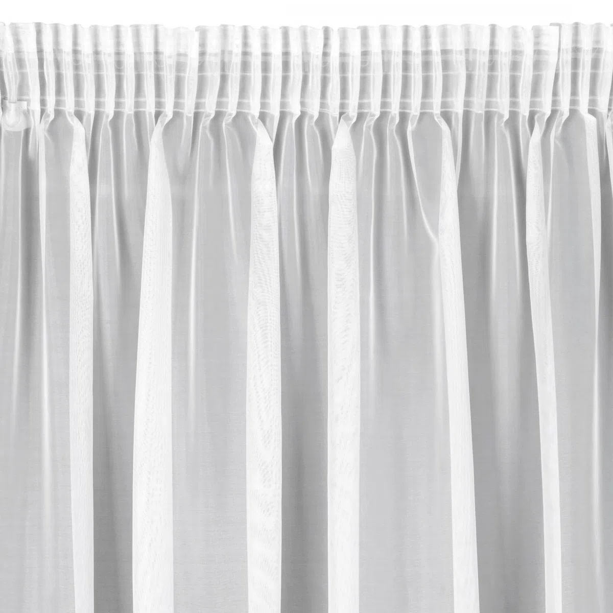 Eurofirany LUCY Tenda in Voile, Tenda Trasparente con Fettuccia Arricciatenda - 1 Unità, Camera da Letto, Soggiorno, Cucina, 140 x 270cm, Bianco (100% poliestere)