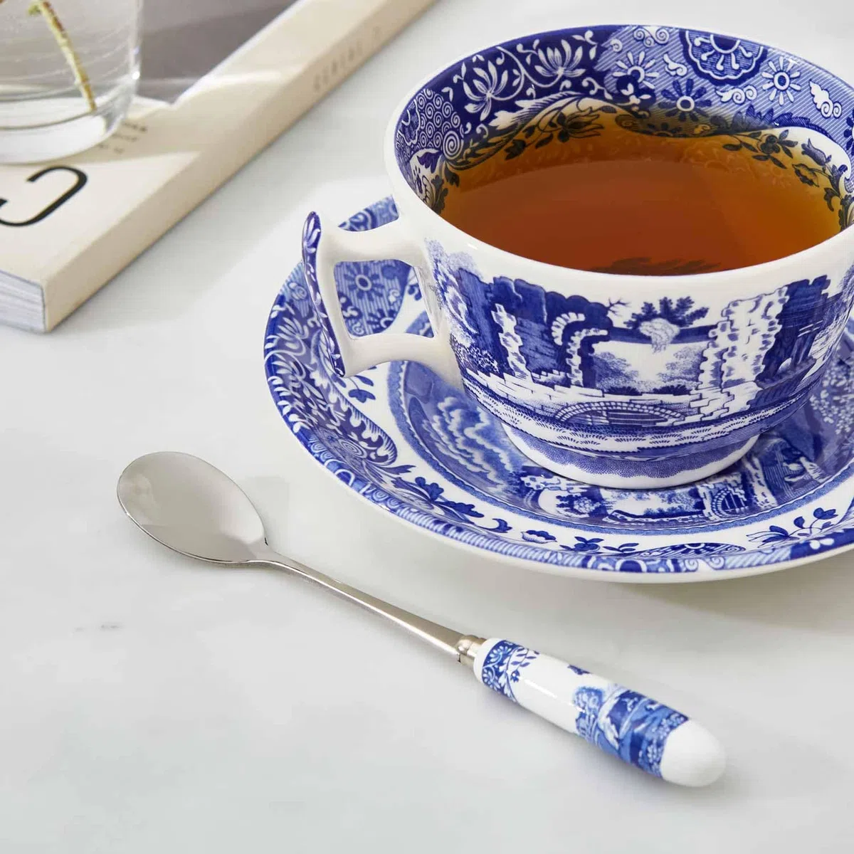 Blue ItalianSpode Set di 6 cucchiaini da tè (terracotta/acciaio inossidabile)