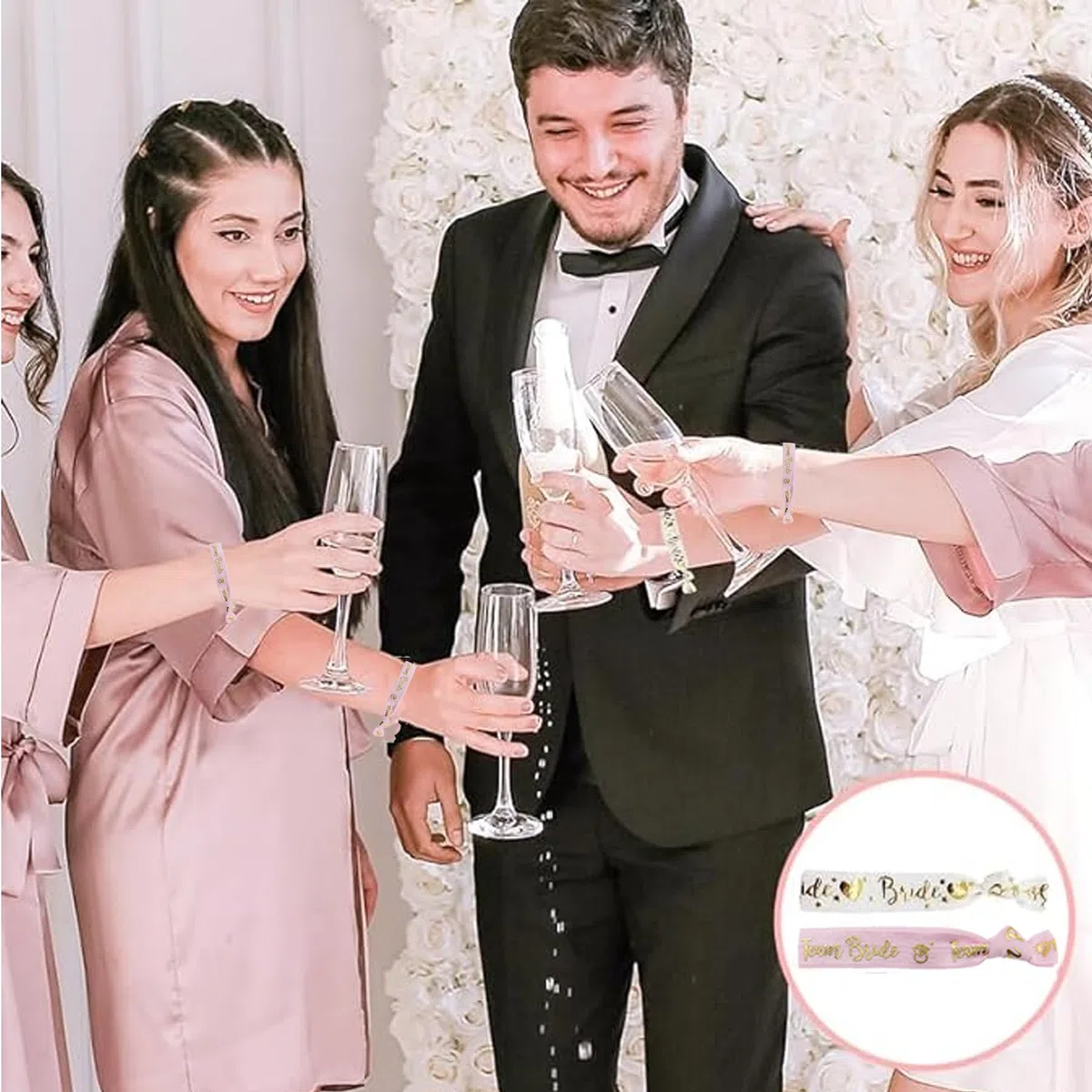 36 Pezzi Occhiali Team Bride Braccialetti Tatuaggi,Bride Occhiali a Forma di Cuore,Occhiali da Sposa Cuore,Occhiali per Addio al Nubilato,Bride to be Gadget,Team Bride Occhiali a Forma di Cuore