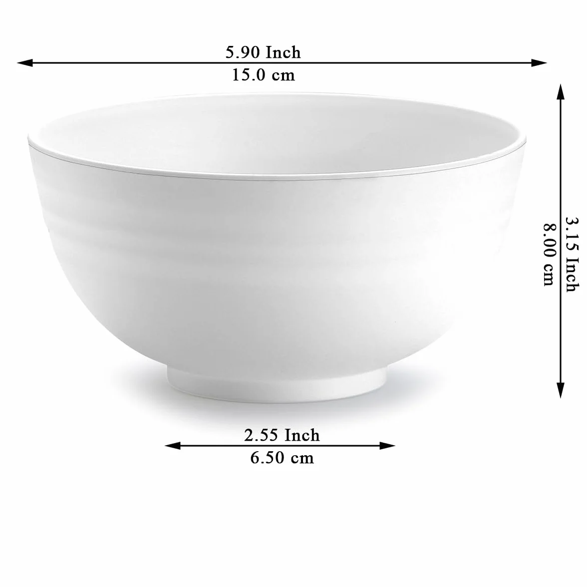 Berglander ciotole in plastica bianca da 12 pezzi 750ml, ciotola per ramen riutilizzabile, ciotole per zuppa, ciotola per cereali per casa, ristorante, giardino, picnic, campeggio, bordo piscina