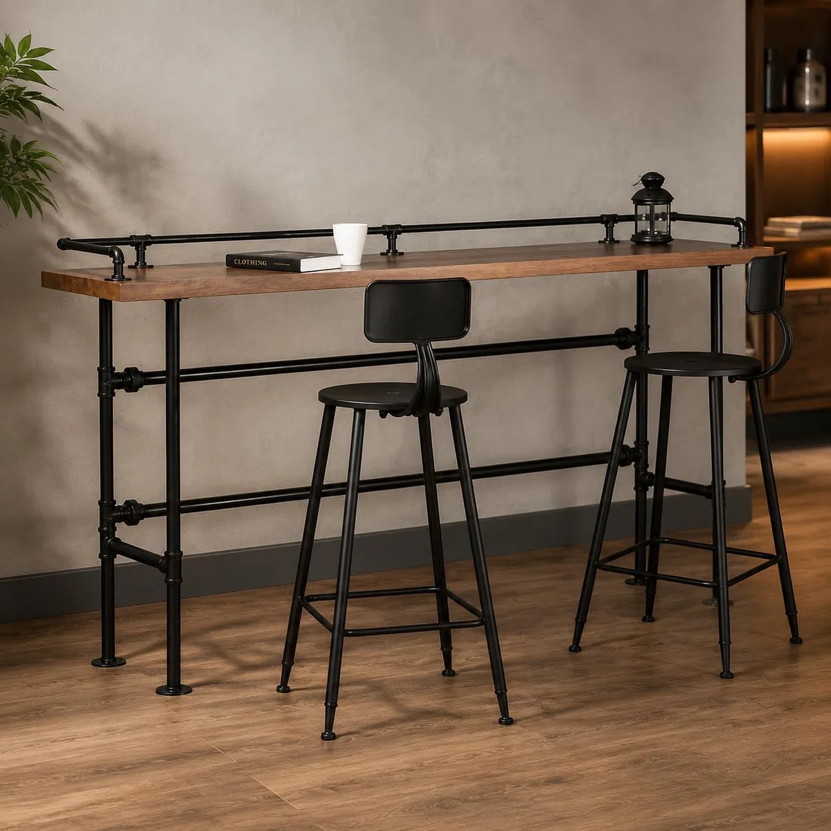 Industrial Counter Pannello Segnaletica Cartoncino Ferro Legno Durevole per Applicazioni Professionali Arredamento Laboratorio Esposizione Bancone Negozio, 120 * 40 * 105cm Spessore Tavola 5cm