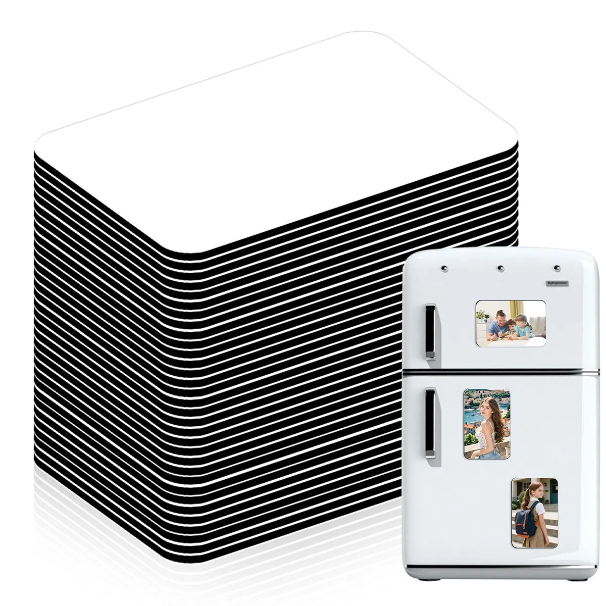 50 magneti grezzi a sublimazione, 5,5 cm x 7,5 cm, per lavagna bianca, per cucina, ufficio, parete, fai da te
