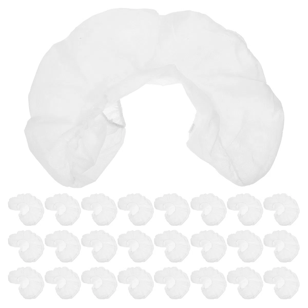 ABOOFAN 50 Pezzi Copri Cuscino Monouso a Forma di U Non Tessuto Bianco, Leggero e Pieghevole, per Massaggi e Saloni di Tatuaggi