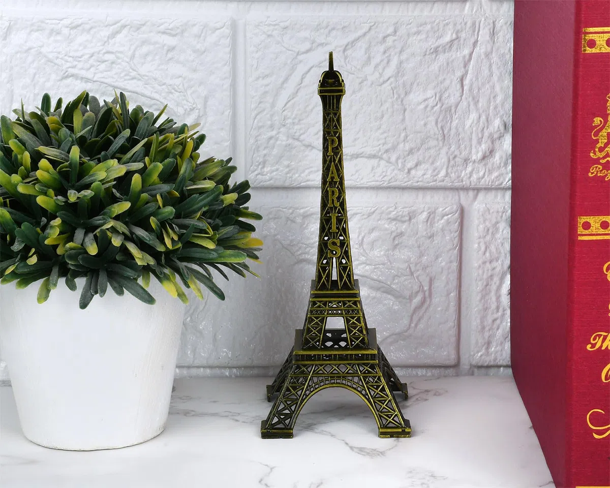 DSstyles Torre Eiffel Torre Statua Metallica Figurine per Souvenir - 32cm