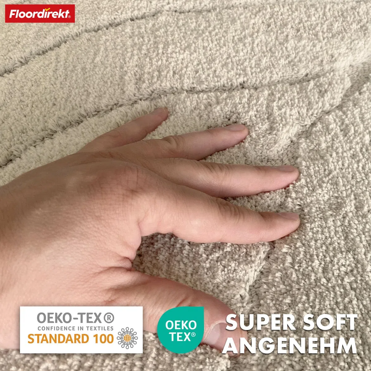 Floordirekt Tappeto da bagno – extra soffice e ad asciugatura rapida – Tappetino da bagno con retro antiscivolo – Tappetino da bagno (Maris) (avorio, rotondo, 120 cm)