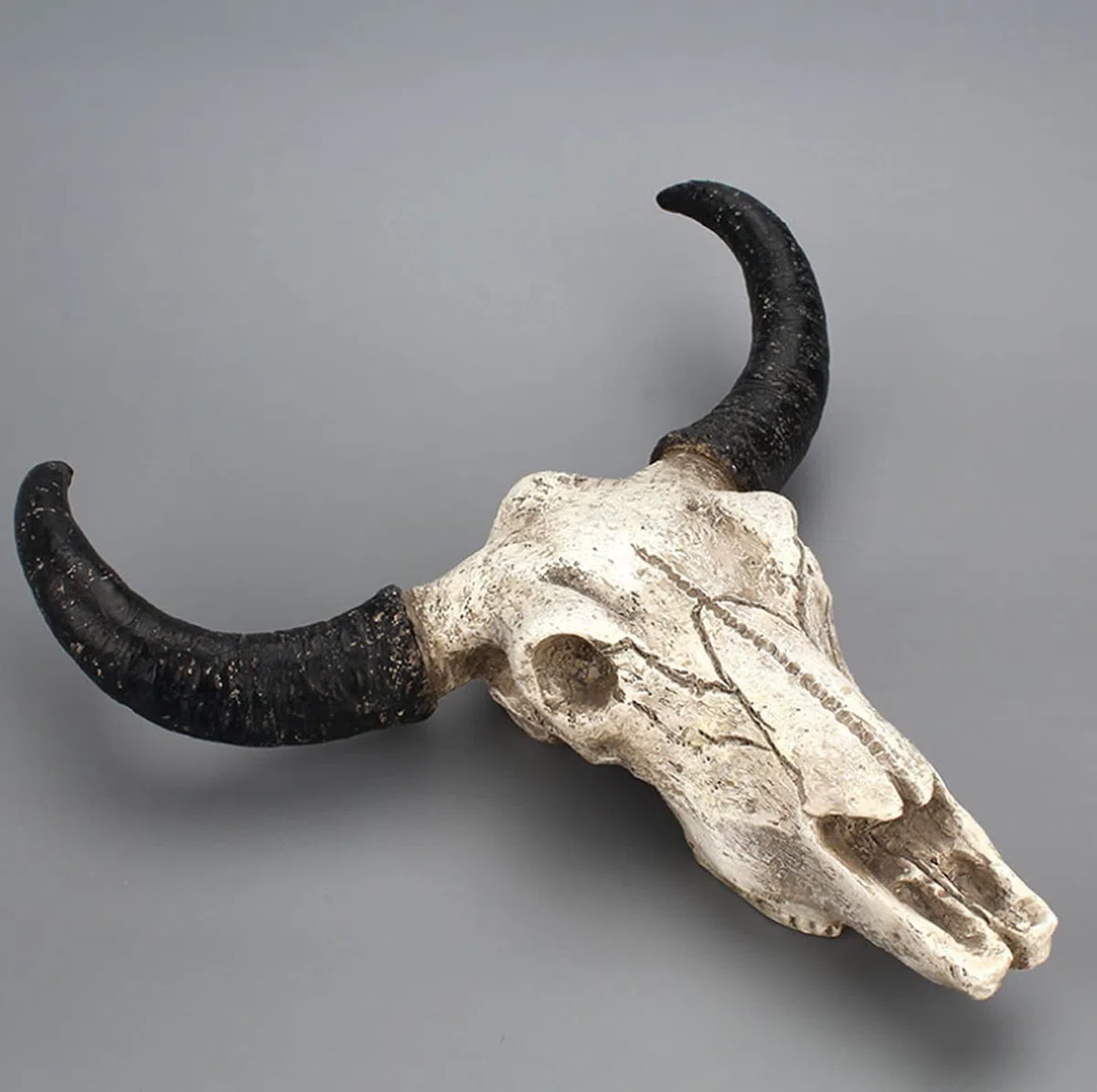 LXLUOO Arazzo da parete con teschio di mucca, resina Longhorn cranio mucca, decorazione da parete per cameretta dei bambini, decorazione in resina con foro di sospensione